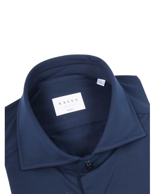 Xacus Blue Shirt Polyamide Elastane for men