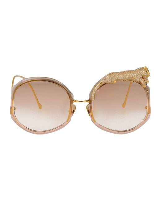 Anna Karin Karlsson Natural Round Sunglasses Rose Et Le Rêve Sun Tobacco