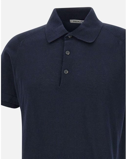 Polo de algodón azul Premiata de hombre de color Blue