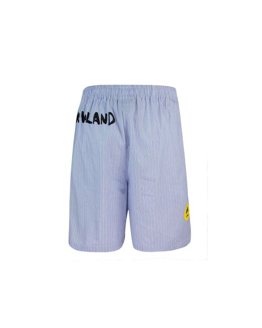 Barrow Blue Bermuda Di Cotone A Righe Blu for men