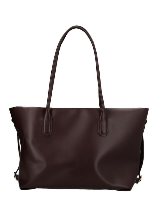 THEMOIRÈ Brown Talia Trunk Small Vegan Fabric