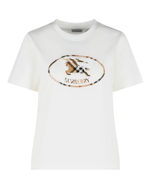 Burberry White 'Frankie' Cotton T-Shirt