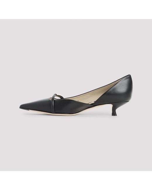 Giorgio Armani Black Leather Court Decollete