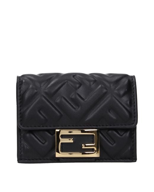 Fendi Black Wallet Leather