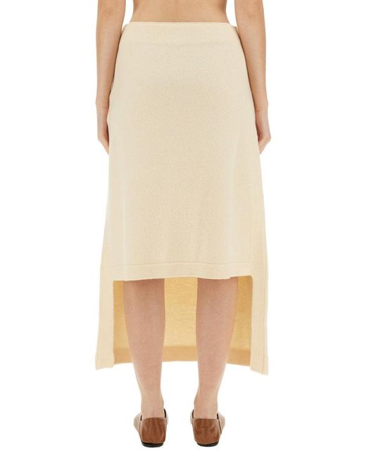 Jil Sander Natural Wool Midi Skirt