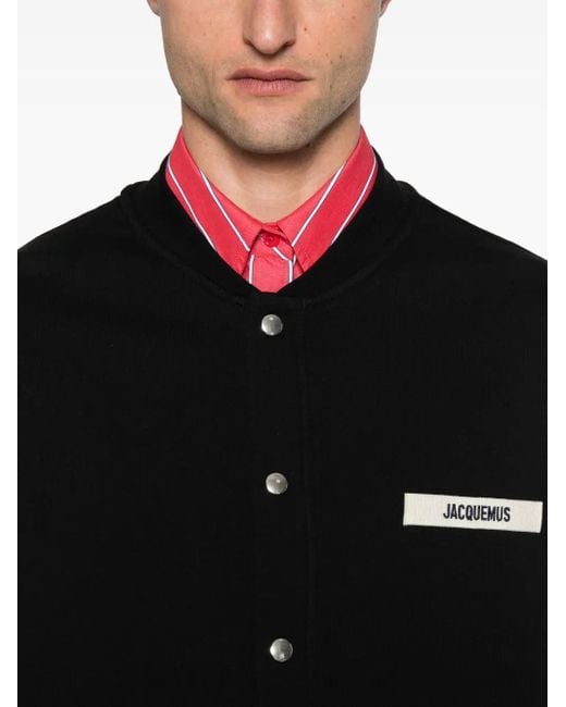 Jacquemus The Gros Grain Vest Met Knoopsluiting En Logoplakkaat in het Natural voor heren