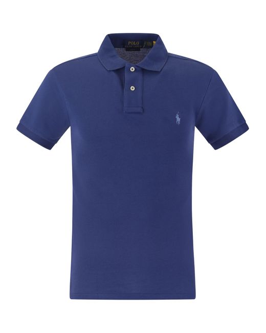 Polo Ralph Lauren Blue Slim Fit Pique Polo -Hemd
