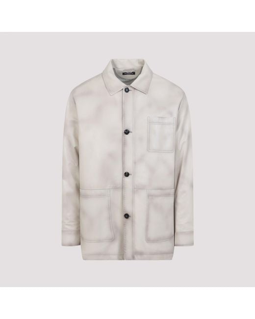 Kiton Lamb Leather Jacket in het Natural