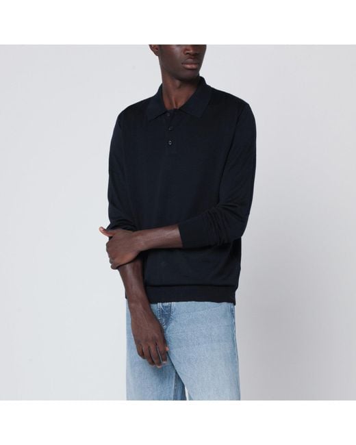 Golden Goose Deluxe Brand Blue Wool Polo for men
