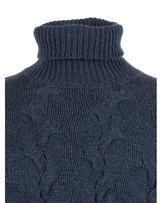PHI FDL Blue Ls High Neck Sweater Cashmere Turtleneck