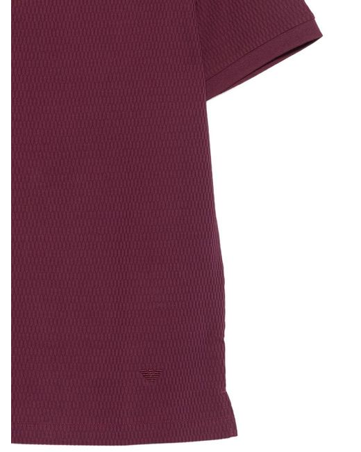 Emporio Armani Purple Cotton Polo Shirt
