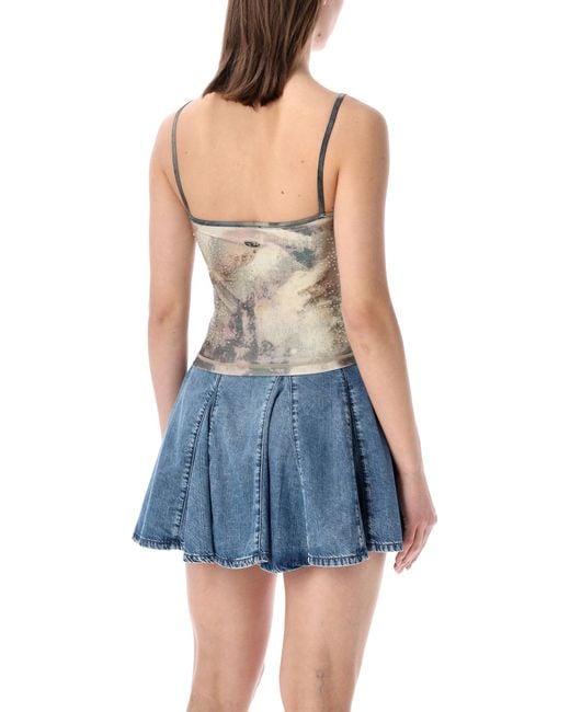 DIESEL Blue T-Iplu Camou Crystal Top