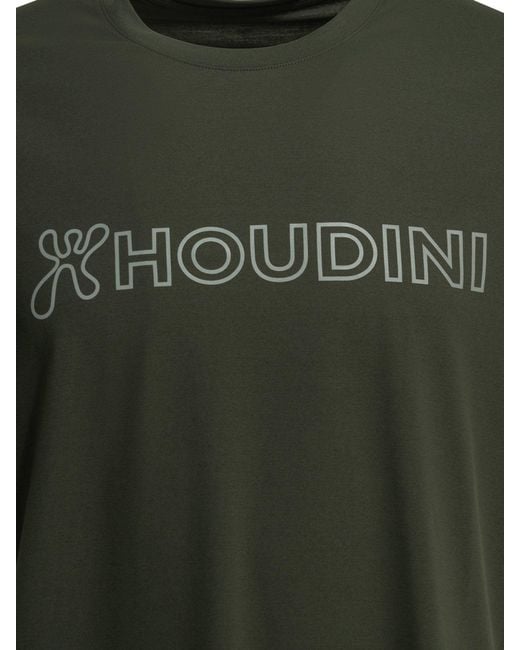 Houdini Sportswear Green "Pace Air Message" Crewneck T Shirt
