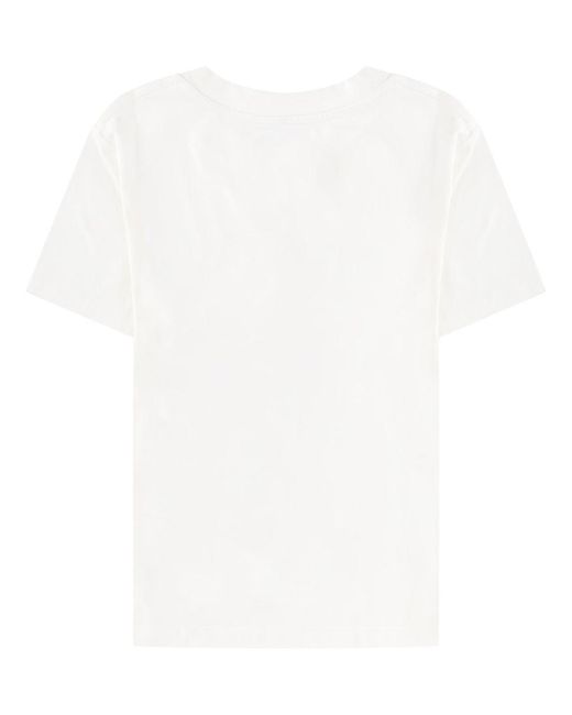 MM6 by Maison Margiela White T-Shirt Con Stampa