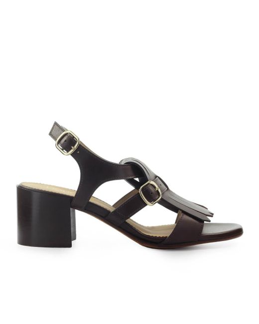 Doucal's Brown Dark Heeled Sandal