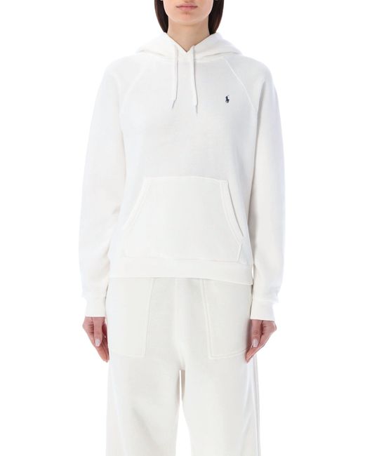 Polo Ralph Lauren White Cotton-Blend Classic Pony Hoodie