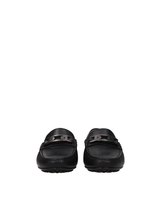 Tod's Black City Gommino Moccasins Leather