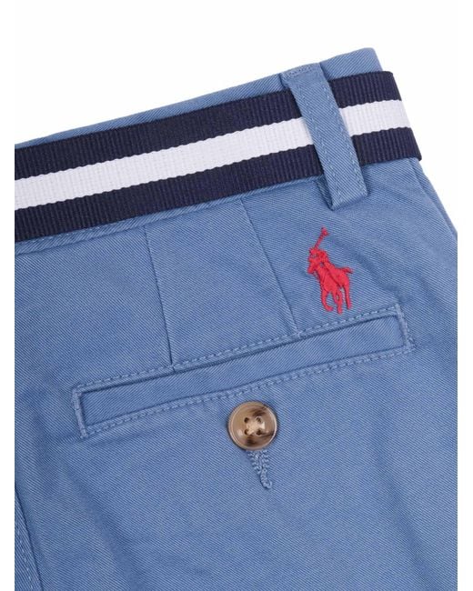 Polo Ralph Lauren Blue Bedford Shrt-Shorts-Flat Front Cotton Elastane Bermuda Short