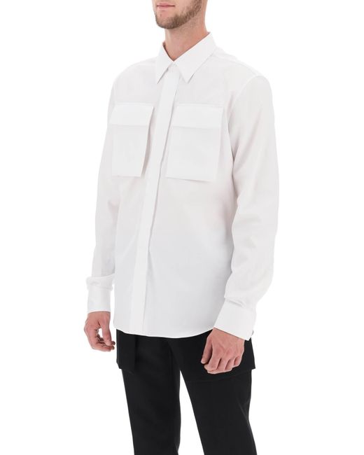 Alexander McQueen Reguläres Hemd in Poplin in White für Herren