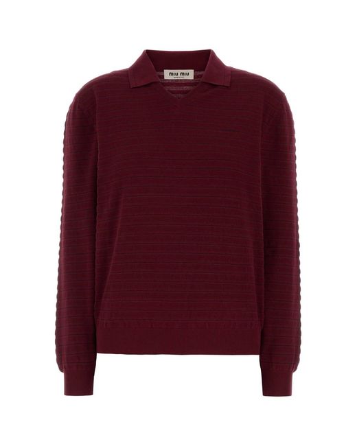Miu Miu Embroidered Cotton Polo Shirt