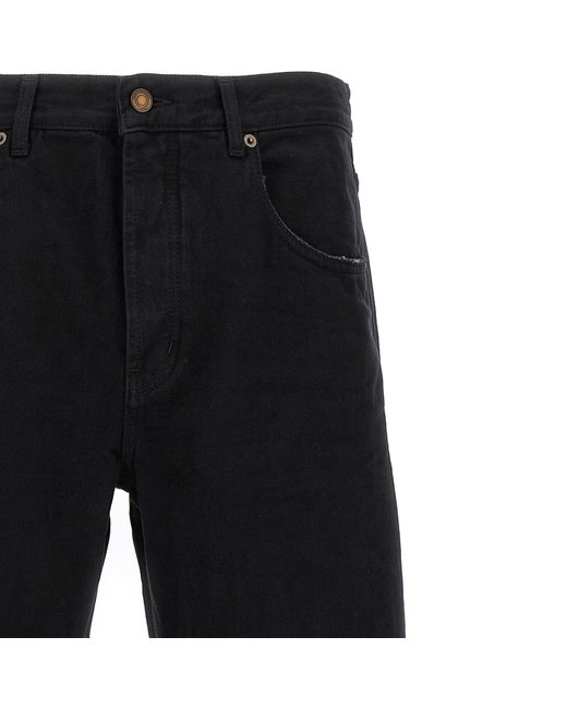 Saint Laurent Long Baggy Denim Jeans in het Black voor heren