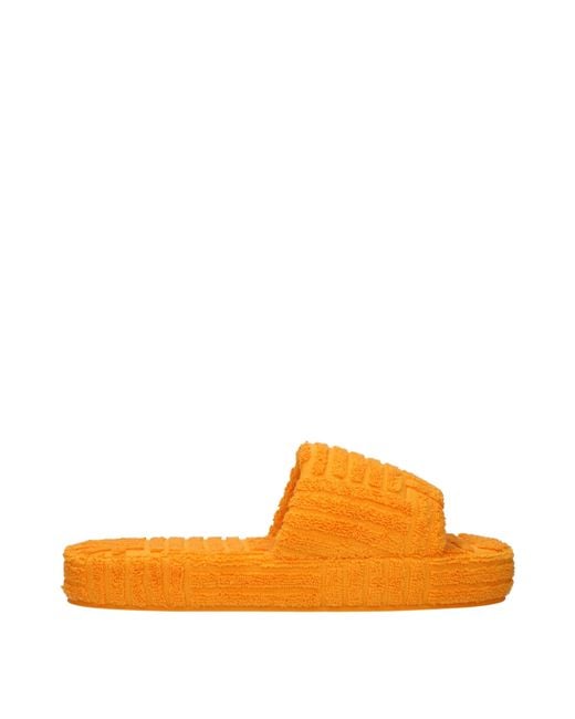 Bottega Veneta Orange Resort Terry Slide Sandals