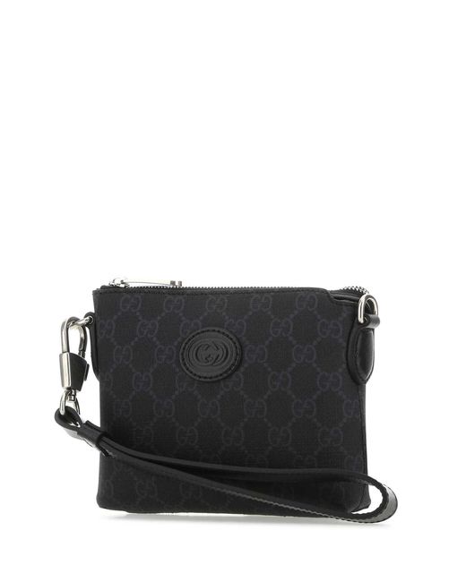 Gucci Black Gg Supreme Fabric Clutch for men