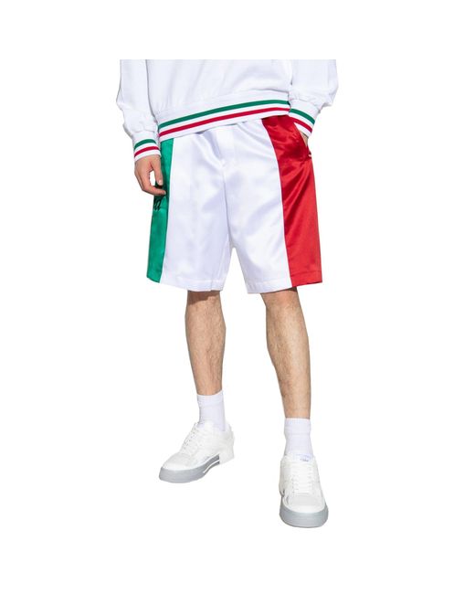 Dolce & Gabbana White Stylish Satin Mini Shorts For for men