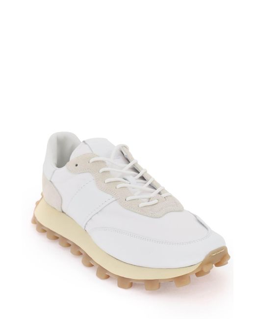 Leather and Fabric 1 T Sneakers Tod's de hombre de color White