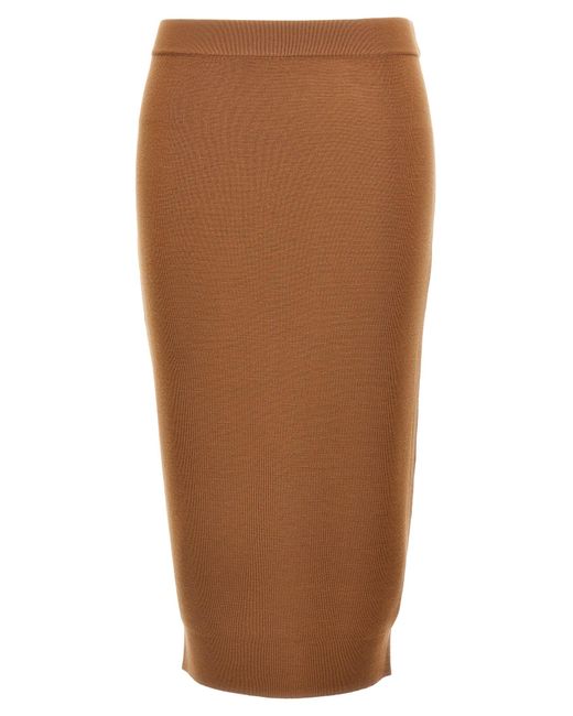 Saint Laurent Wollen Rok in het Brown