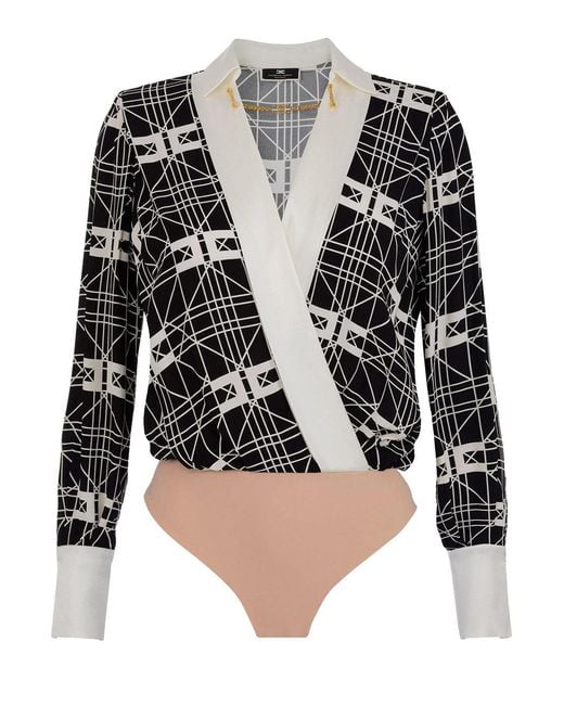 Elisabetta Franchi Black Printed Shirt