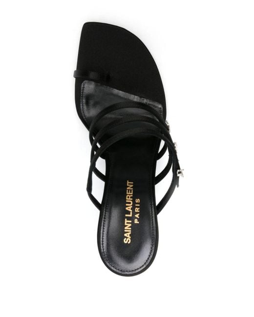 Saint Laurent Black Jerry 95 Satin Sandal