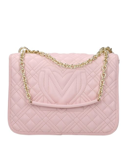 Love Moschino Pink Shoulder Bags Polyurethane