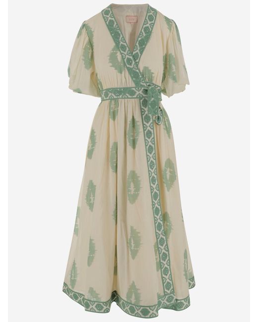 CALLING JUNE Green Nennen Sie June Marlin Cotton Midi Kleid