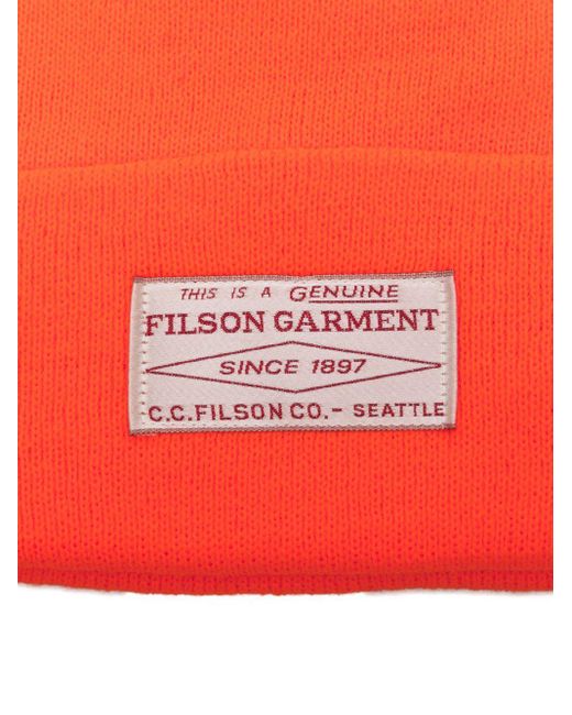 Filson Orange Logo Beanie for men