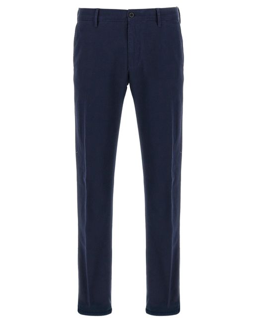 Incotex Lage Taille Broek in het Blue