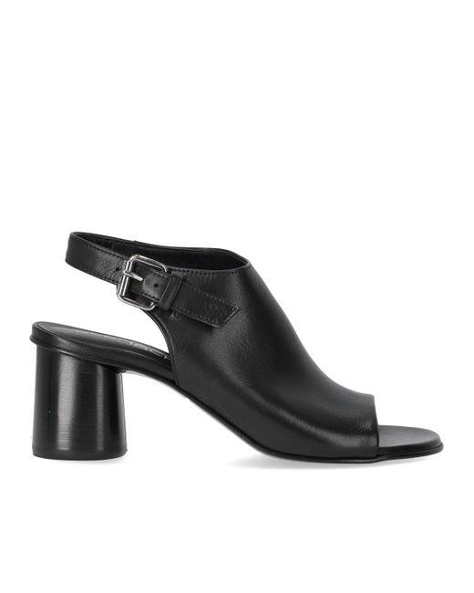 サンダル・ミュール Elena Iachi Silk Black Heeled Sandal Elena Iachi Silk Heeled Sandal in Black | Lyst