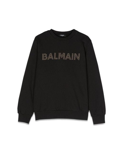 Balmain Black Logo Crewneck Sweatshirt