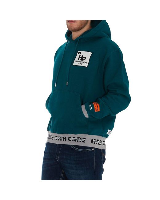 Heron Preston Logo Hooded Sweatshirt in het Green voor heren