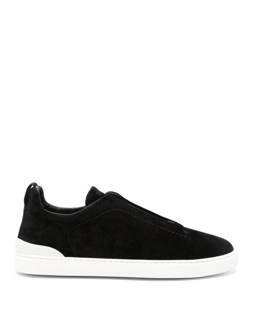 Zegna Black Triple Stitch Low-Top Sneaker Lhsoys4667Z for men