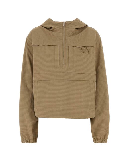 Miu Miu Natural Logo Hood Jacket