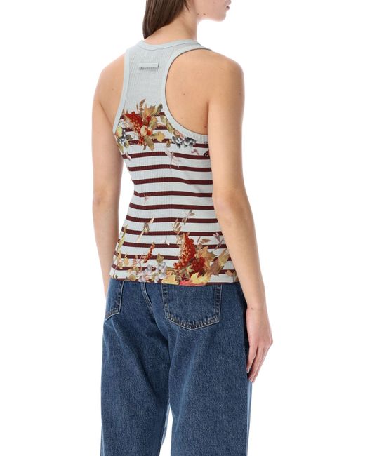 Jean Paul Gaultier Blue Marinière Grape Rib Tank Top