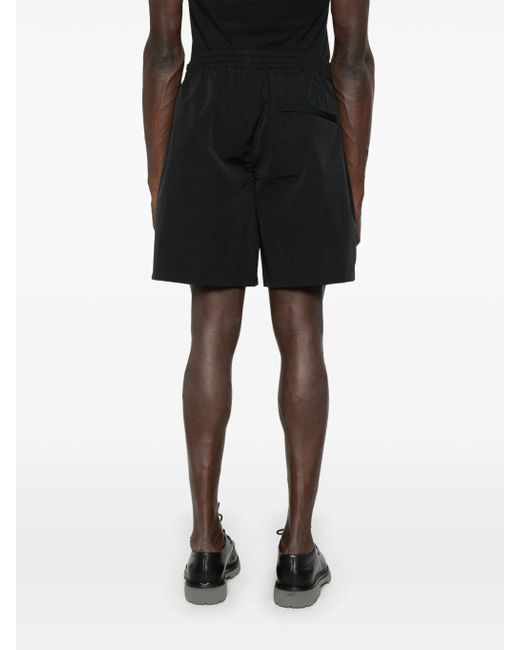 Arte' Black Logo Birds Shorts for men