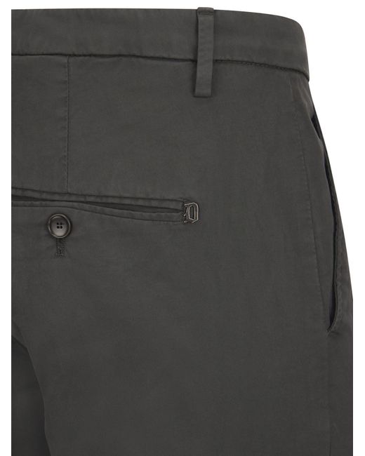 Dondup Gray Gaubert Slim Fit Gabardine Trousers