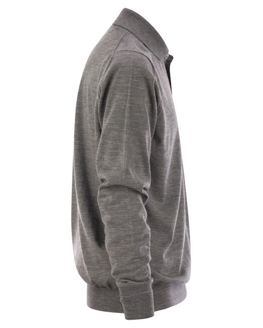 PT Torino Gray Wool Polo Shirt for men