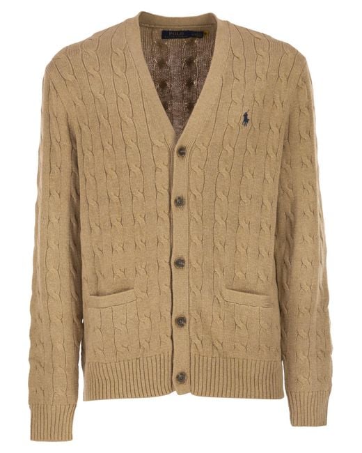 Polo Ralph Lauren Natural Cotton Cable Knit Cardigan for men