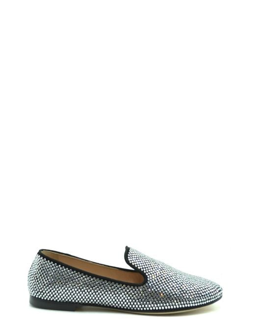 Giuseppe Zanotti Green Rhinestone Embellished Leather Ballet Pumps