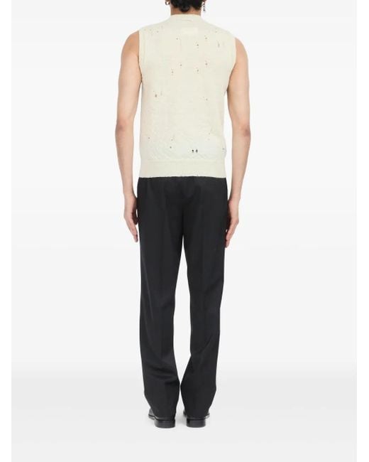 MM6 by Maison Martin Margiela Gray Sleeveless Top With A Distressed Look