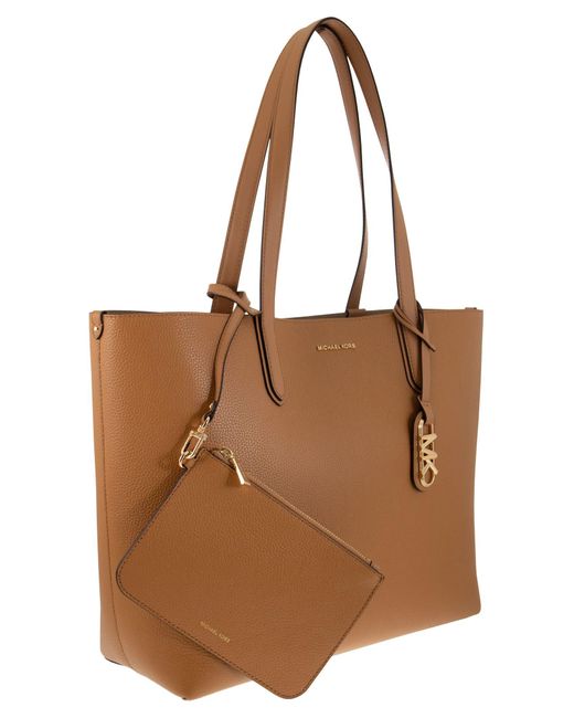 MICHAEL Michael Kors Brown Eliza Grained Leather Reversible Tote Bag
