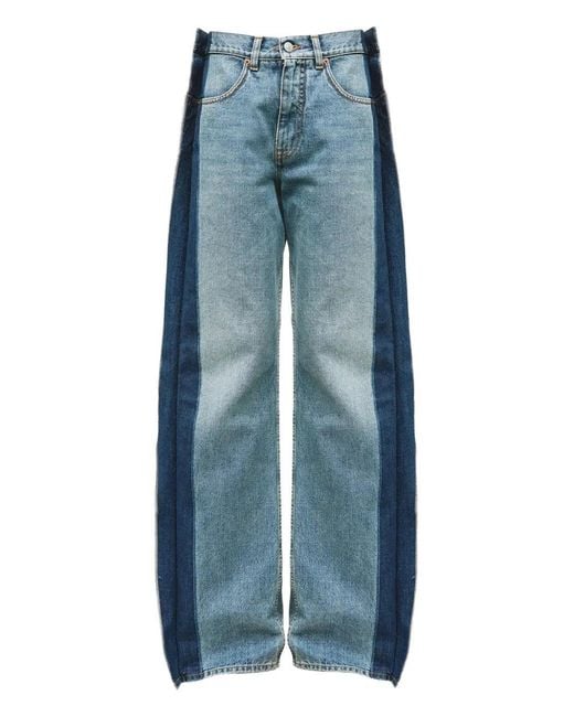 MM6 by Maison Margiela Jeans Met Vijf Zakken En Vlakken in het Blue